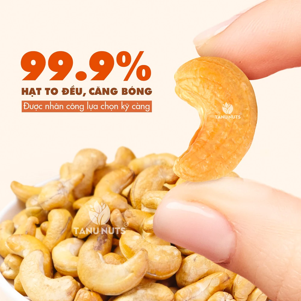Nhân hạt điều tách vỏ rang muối TANU NUTS, hạt ngũ cốc dinh dưỡng